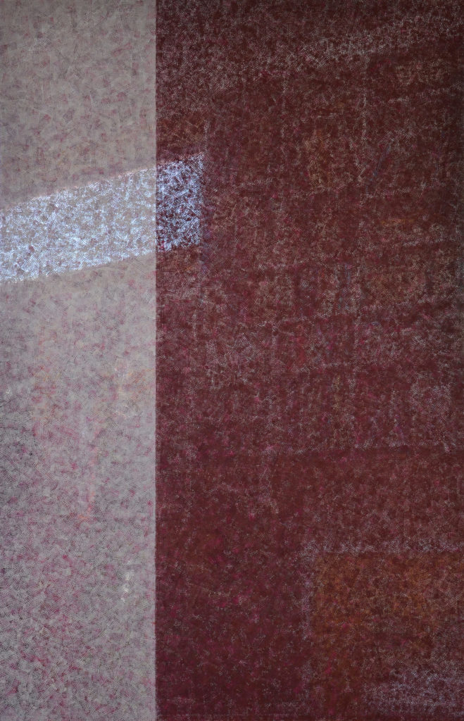 Stephan Sude, Struktur 4, Öl auf Alu-Dibond, 150 x 96.6 cm, 2018