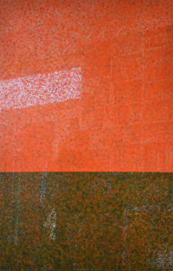 Stephan Sude, Struktur 5, Öl auf Alu-Dibond, 150 x 96.6 cm, 2018