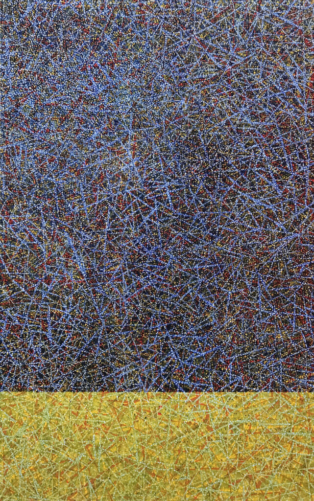Stephan Sude, Struktur 31, Öl auf Spiegel, 96 cm x 60 cm, 2019